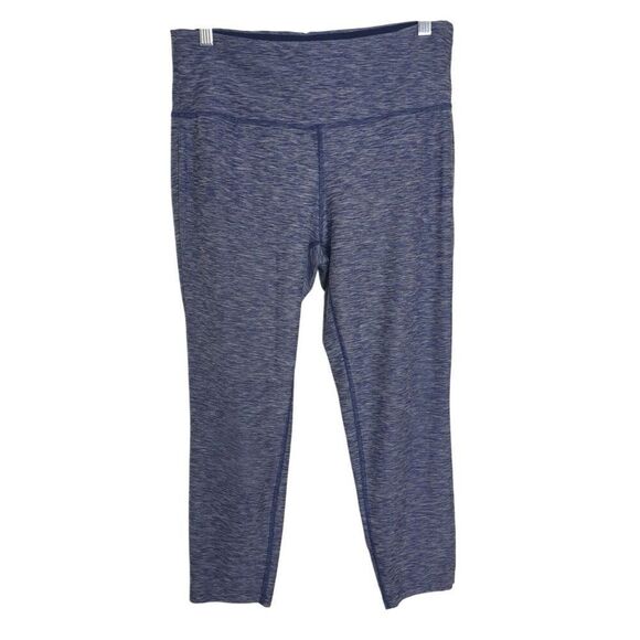 New Balance Womens Mid-Rise Capri L Leggings Blue Heather Yoga Workout Active - Picture 1 of 6